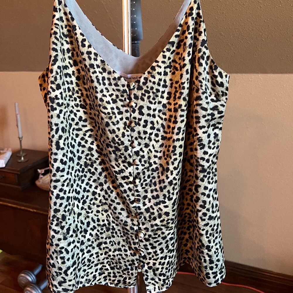 Cupcakes & Cashmere Leopard Print Tank Small